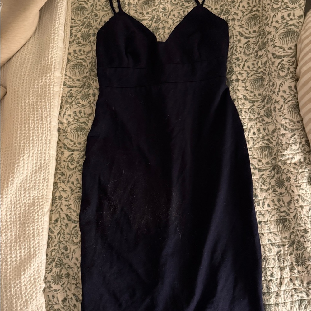 Lulu's Classic Black Midi Dress with Spaghetti Straps